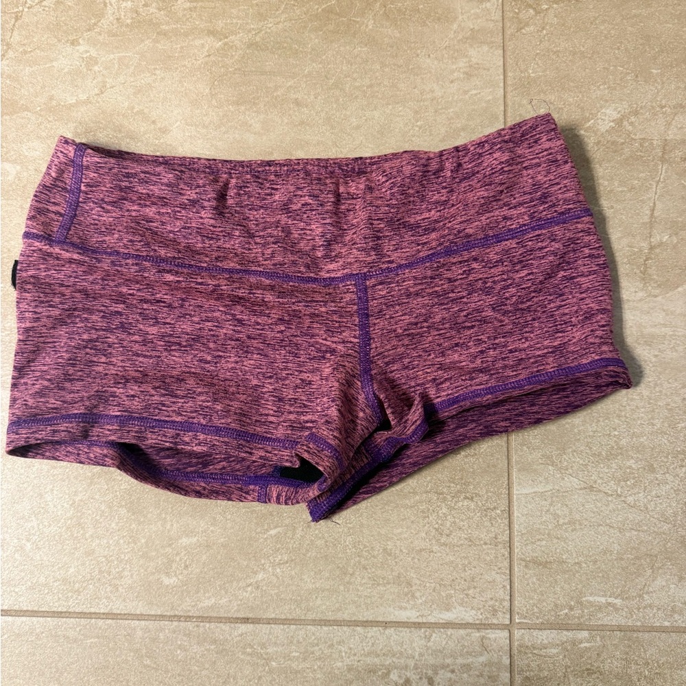 Fleo Women's Heathered Purple Athletic Shorts - Picture 2 of 4